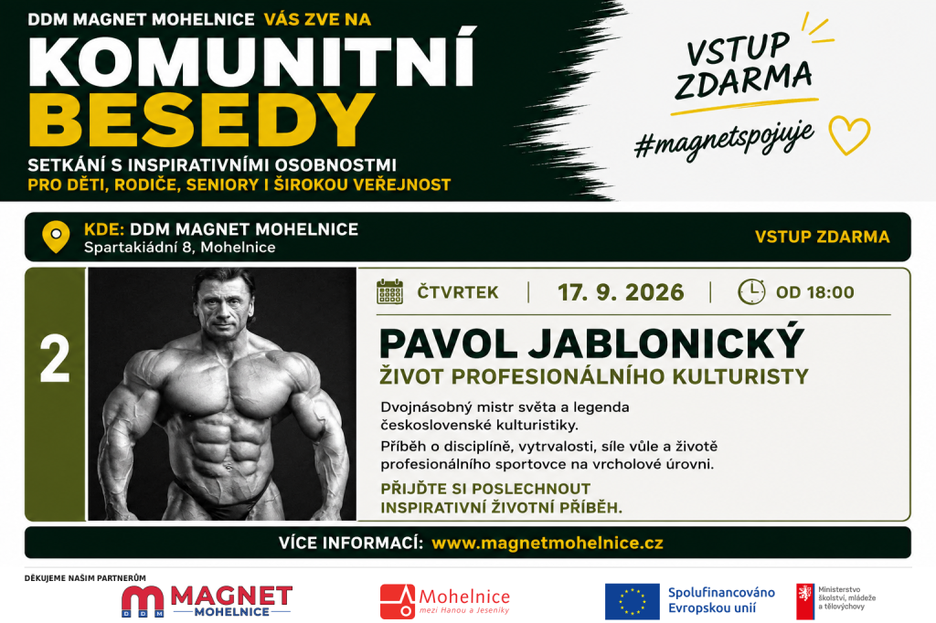 Komunitní besedy: Pavol Jablonický – Život profesionálního kulturisty