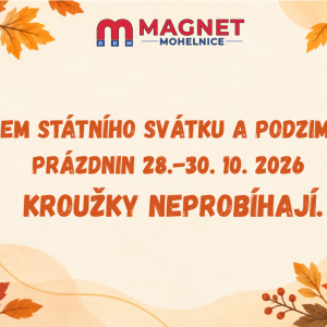 Během státního svátku kroužky neprobíhají!